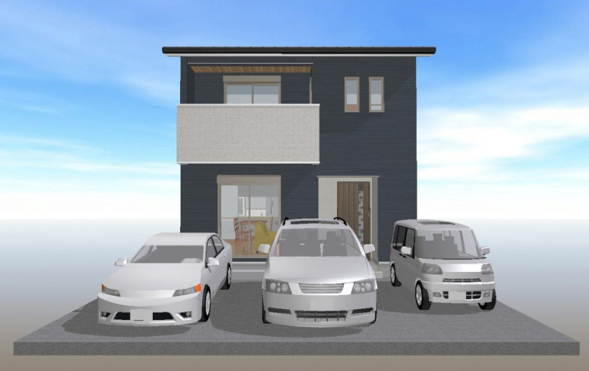 高知市瀬戸南町1丁目-建築条件付き-売土地の完成予想図|外観の完成予想図です