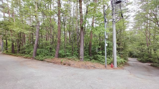 浅間ハイランドパーク前面道路は8mで広々角地の前面道路含む現地写真