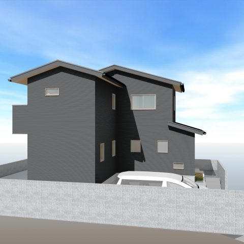 高知市春野町平和-建築条件付きー売土地の完成予想図|外観パースです