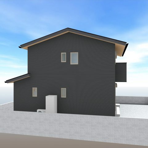 高知市春野町平和-建築条件付きー売土地の完成予想図|外観パースです