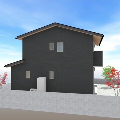 高知市春野町平和-建築条件付きー売土地の完成予想図|外観パースです