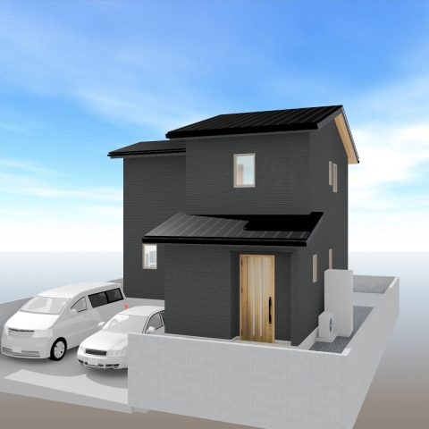 高知市春野町平和-建築条件付きー売土地の完成予想図|外観パースです