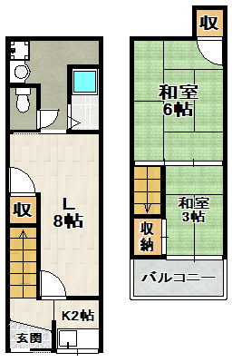 中野町貸家の間取り