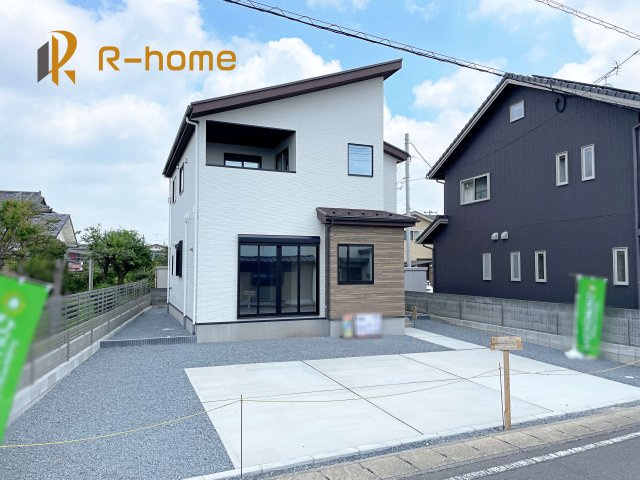 水戸市姫子1期　新築戸建て　1号棟の外観|近隣の同仕様完成物件をご見学いただけます♪