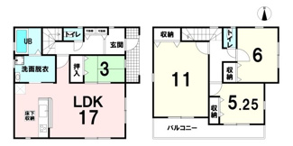 【間取り】 | 【20万円ｷｬｯｼｭﾊﾞｯｸ対象物件】リーブルガーデン北葛城郡広陵町萱野3期全4棟 3号棟