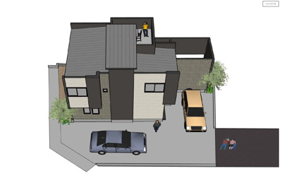 【外観パース】 | 瀬谷区橋戸3丁目新築【土地約54坪/4LDK＋南テラス＋スカイバルコニー/駐車2台可※車種による】