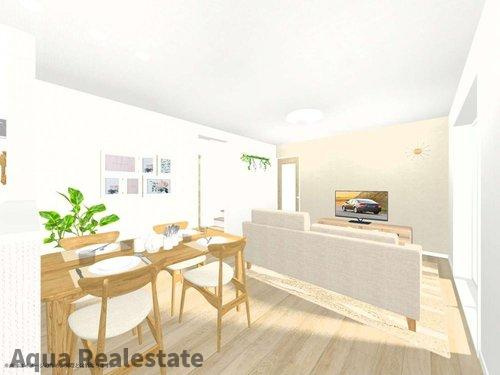 高松市小村町の新築一戸建の居間・リビング|ゆったり過ごせる居間です