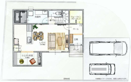 高松市小村町の新築一戸建の区画図