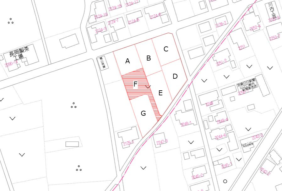 都城市高城町大井手の売地の土地図