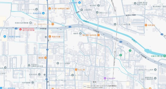 桜井市粟殿　第12期　新築一戸建ての地図