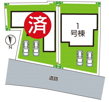 桜井市粟殿　第12期　新築一戸建ての区画図|全２区画