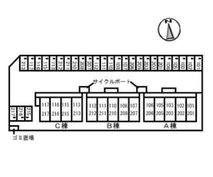 インペリアル　C棟の区画図