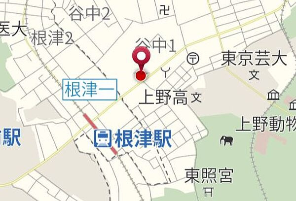 ディアプラザ根津の地図