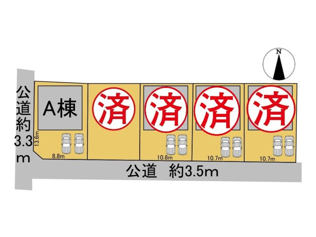 ダイマルタウン　大垣市寿町第１　全５区画分譲の区画図|■区画図
■YAMADA電機の　ヤマダ不動産　株式会社リライフ　
いつでもお問合わせ下さい。