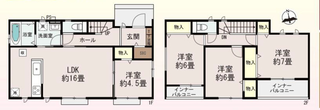 【間取り】 | 高崎市下佐野町4期　1号棟