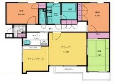 グラン・ドムール北上尾の間取り|グラン・ドムール北上尾、3LDK、専有面積73.24m2、バルコニー面積8.59m2