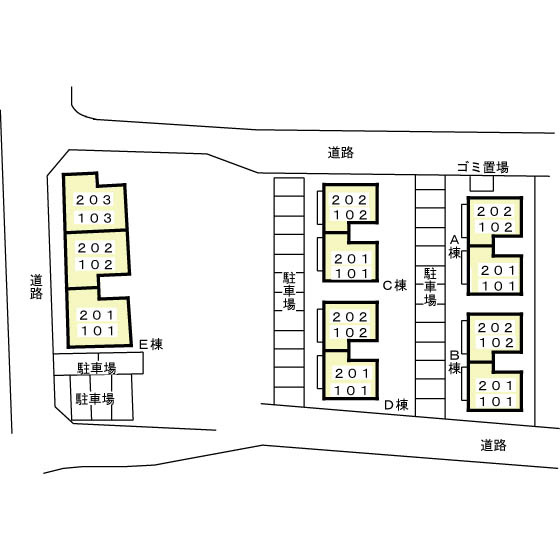 ヴィラフォーレＣの区画図