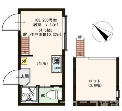 豊島区上池袋３丁目のアパートの間取り