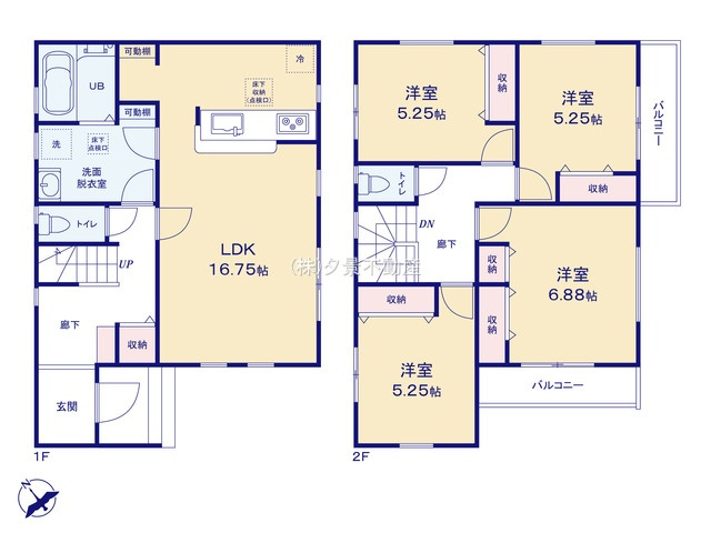 《仲介手数料無料》岩槻区大字岩槻503(1号棟)新築一戸建てリーブルガーデンの間取り