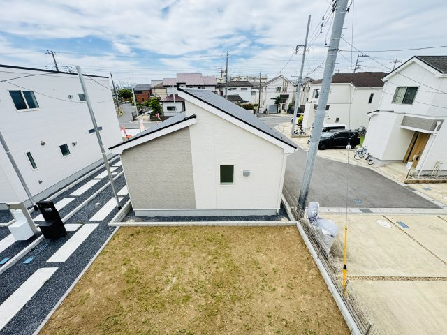 松戸市栄町西５丁目新築戸建【古ヶ崎小学校：7分】の展望|バルコニーより南側眺望・南側庭スペースにつき日当たり良好♪