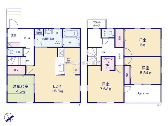 《仲介手数料無料》岩槻区大字岩槻6753(4号棟第2)新築一戸建てリーブルガーデンの間取り