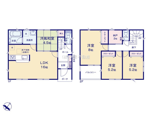 【間取り】 | 《仲介手数料無料》岩槻区南平野２丁目32-7(全1戸)新築一戸建てクレイドルガーデン