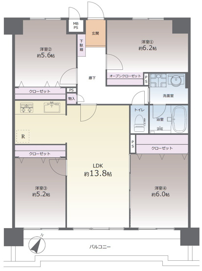 【間取り】 | 藤和ハイタウン和白丘Ⅱ | 水回り新品なので気持ちよく新生活を始められます。ペットOKなので大切な家族も一緒にお引越しできます