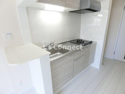 【キッチン】 | フォルーナⅤ | ２口ガスコンロのシステムキッチン。