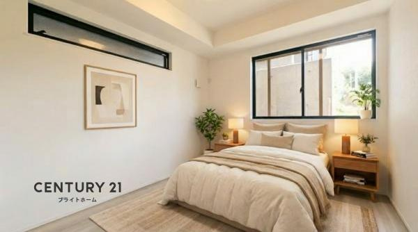 横浜市神奈川区西寺尾３丁目の新築一戸建の洋室|二面採光の明るく、落ち着きのある洋室！
休日はこちらでおくつろぎ下さい♪