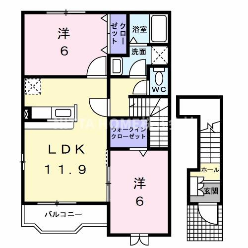 スウィートレジデンス１番館の間取り|ネット無料◎最上階の角部屋です☆