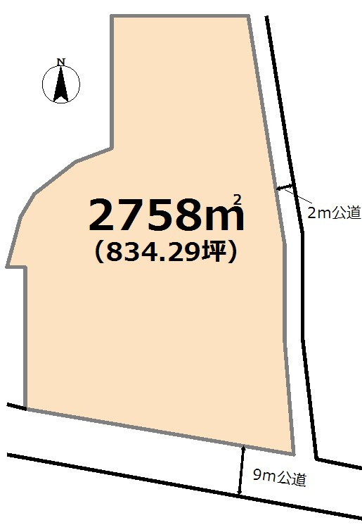 東松山市大字大谷 土地834坪の土地図