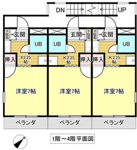 豊橋市東田仲の町　収益アパートの間取り