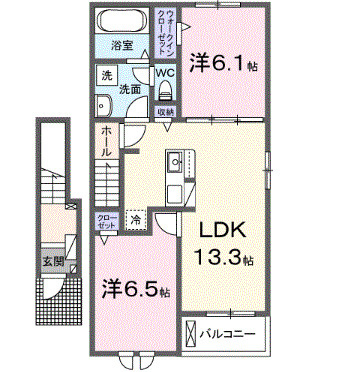 ルーチェ　カルマ　Ｂの間取り