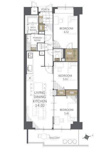 【間取り】シャルマンコーポ野洲Ⅱ 