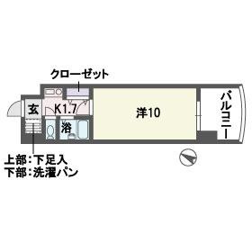 新品家具付きマンション薬院13B(KaGood福岡)の間取り|※間取りと異なる場合は現状を優先します。