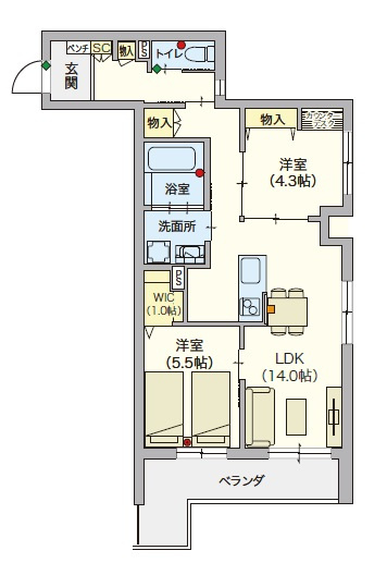 (シニア限定)藤沢陣屋小路レジデンスの間取り|シニアに優しい充実した設備