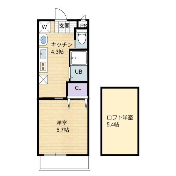 菊池郡菊陽町光の森７丁目のアパートの間取り