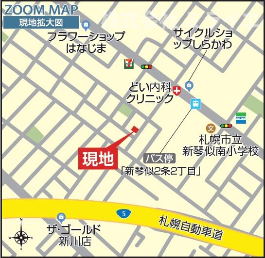【新築戸建】札幌市北区新琴似1条4丁目1棟の地図