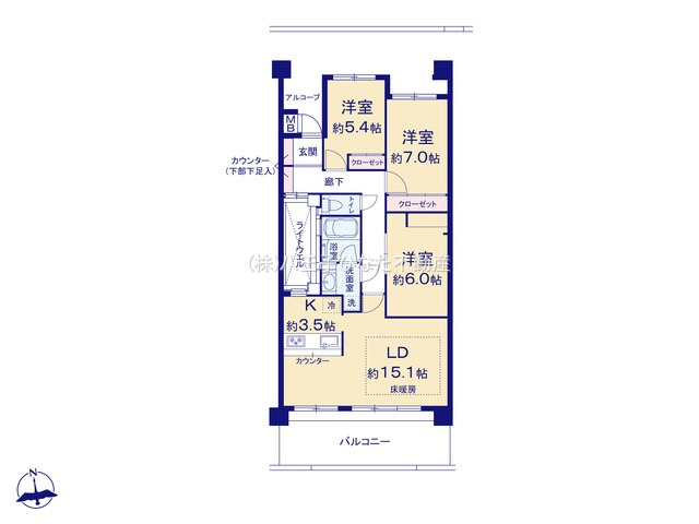 『八王子市マンション』マイキャッスル椚田【仲介手数料無料】　八王子市椚田町521-6の間取り|～仲介手数料無料☆八王子ひなた不動産～マイキャッスル椚田