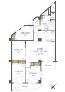 【間取り】エステート宮の森 
