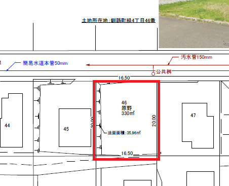 釧路町緑4丁目　売土地の土地図