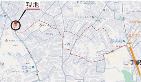 仲介手数料無料　横浜市中区山元町３丁目の地図