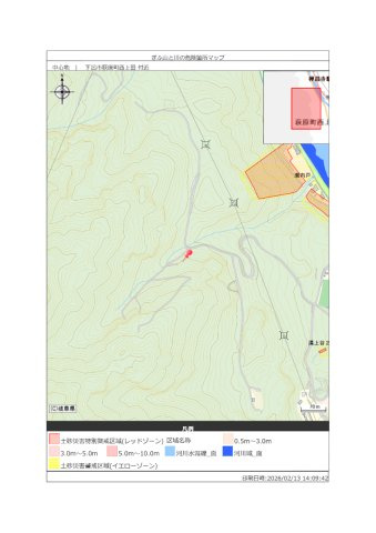 下呂市萩原町西上田の売地の地図