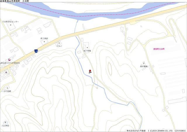 土地　高山市清見町三日町　375万の地図