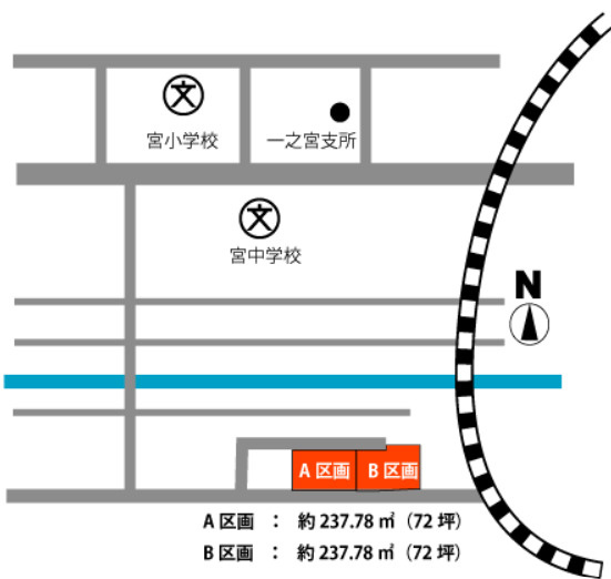 土地　高山市一之宮町字清水　A区画　381万の区画図