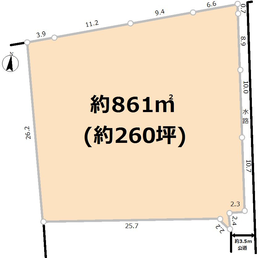 小川町大字青山　土地260坪の土地図