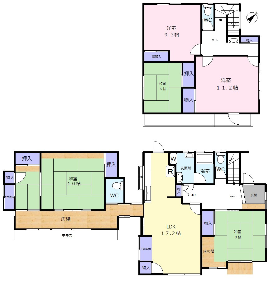 東松山市松山町1丁目　中古戸建の間取り