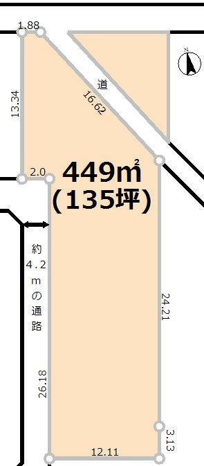 東松山市大谷　土地135坪の土地図