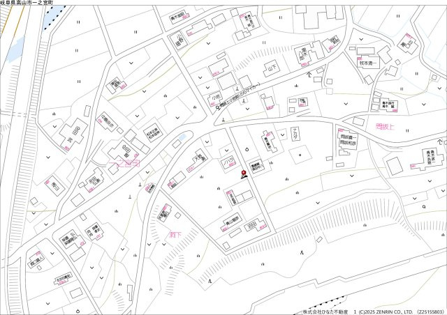 土地　高山市一之宮町清水　300万の地図