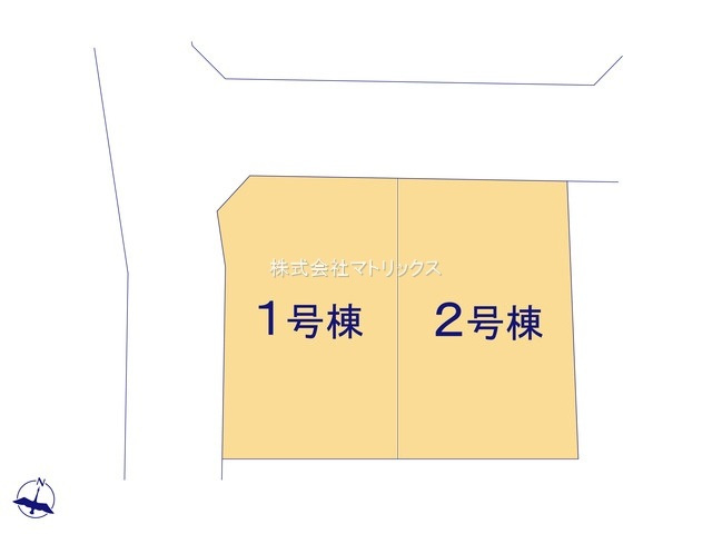 練馬区関町北5丁目　開放的なロケーション　角地含む全2棟の区画図